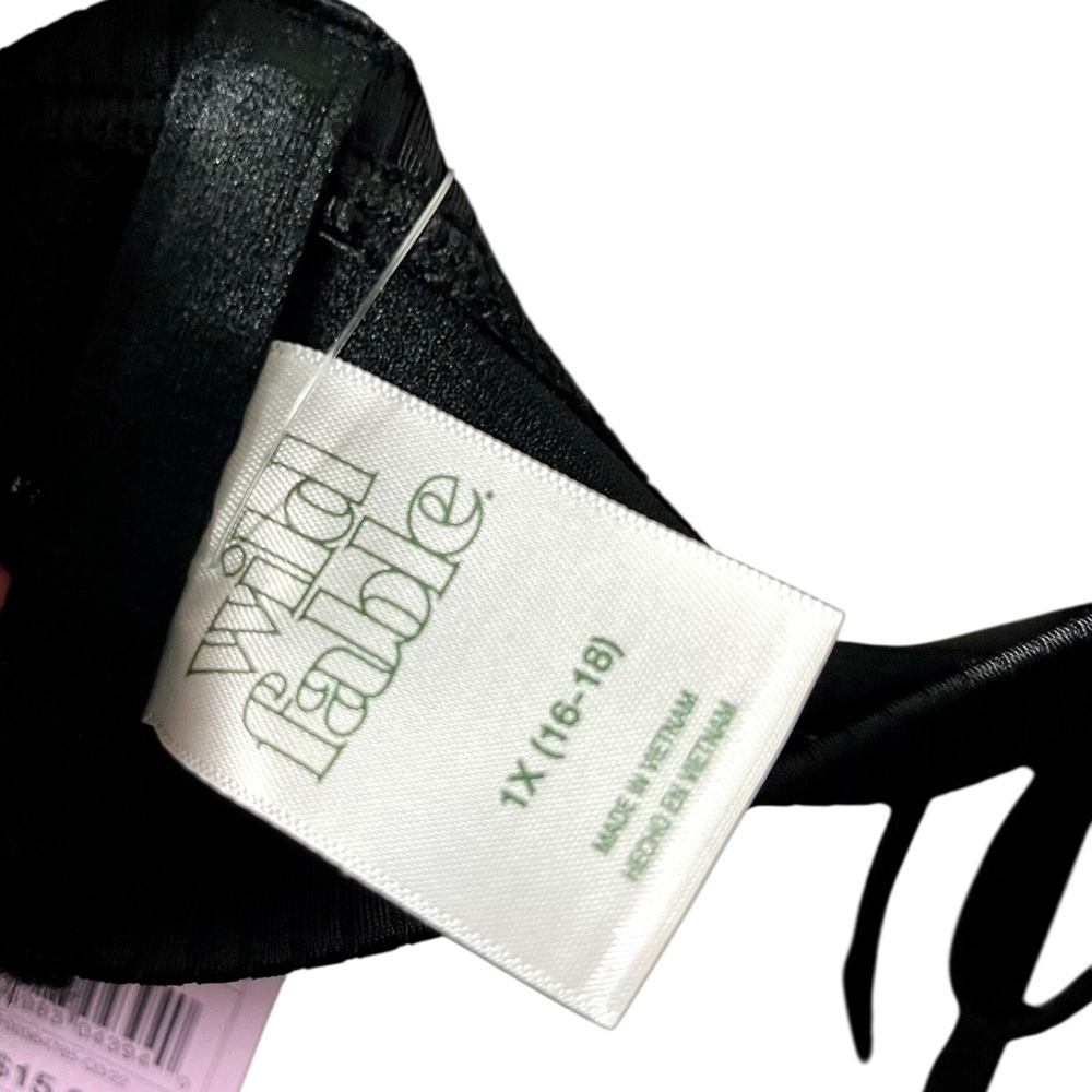 Wild Fable Ribbed Bikini Top Black Size 1X (16-18) New - Picture 5 of 5